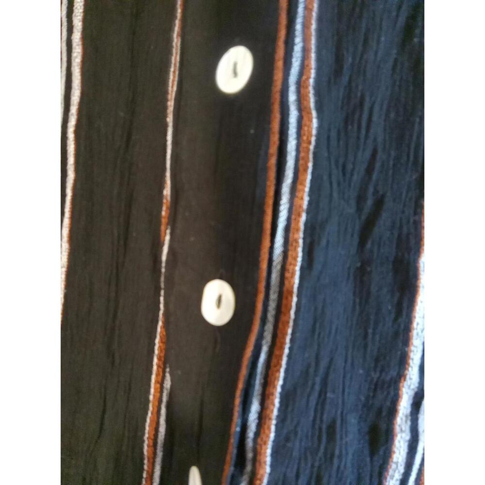 Club Z Collection Blouse Top Womens Size Large Black Multi Y3K Gypsy Striped - Picture 8 of 9